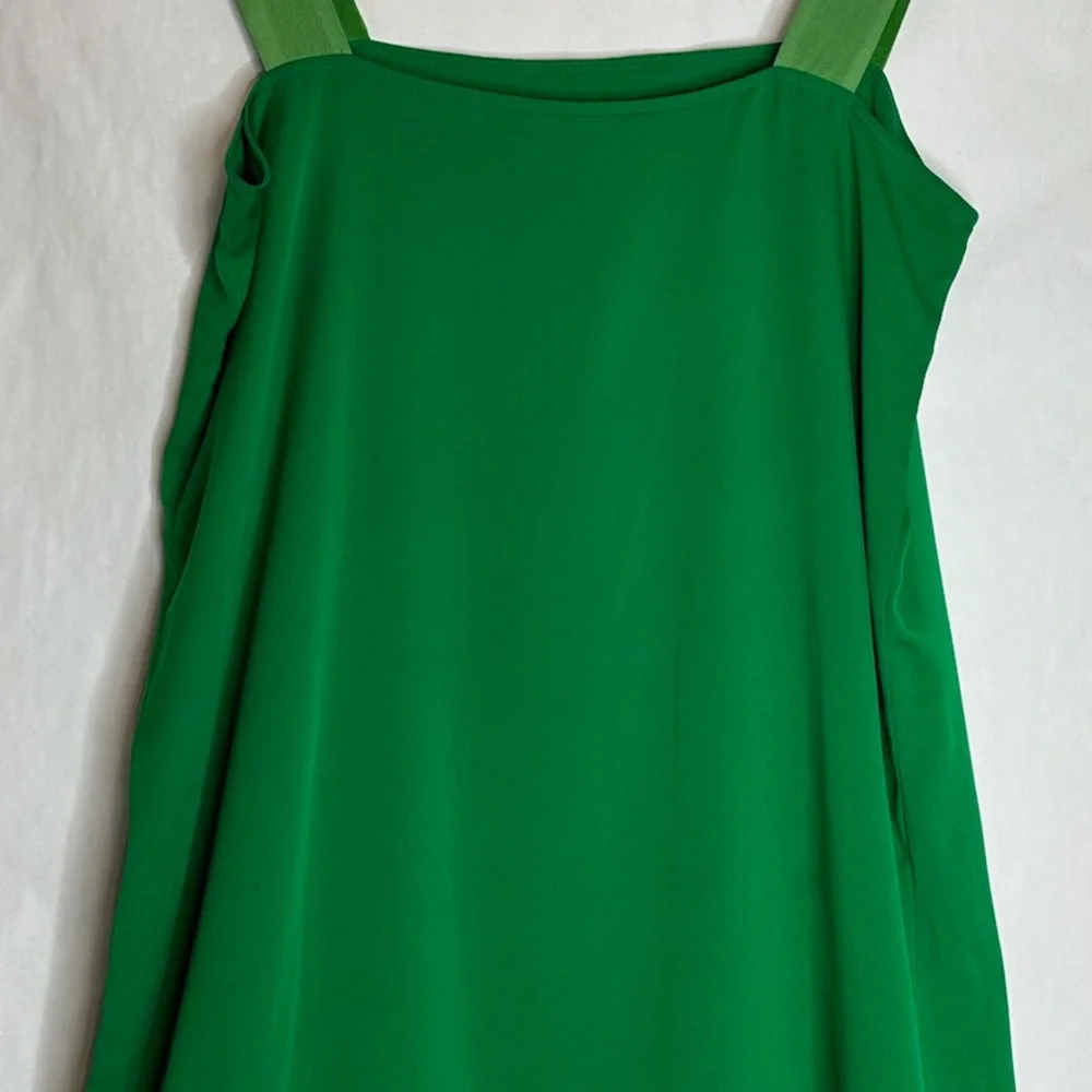 Alice + Olivia Green Tank Silk Mini Dress / Top Size Medium | Vintage Y2K - Picture 7 of 12